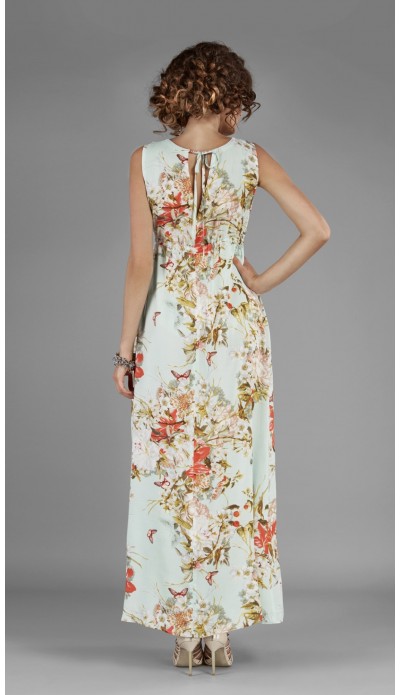 Robe longue menthe printaniere